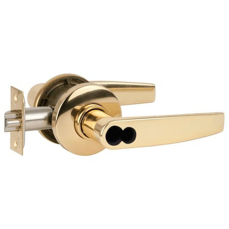 Schlage Grade 2 Tubular Lock, Entrance/Office Function, Less Cylinder, Jupiter Lever, Bright Brass Finish S51LD JUP 605